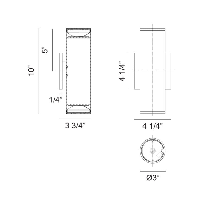 Matteo Lighting S10222MB Tubular LED Outdoor Wall Sconce in Matte Black