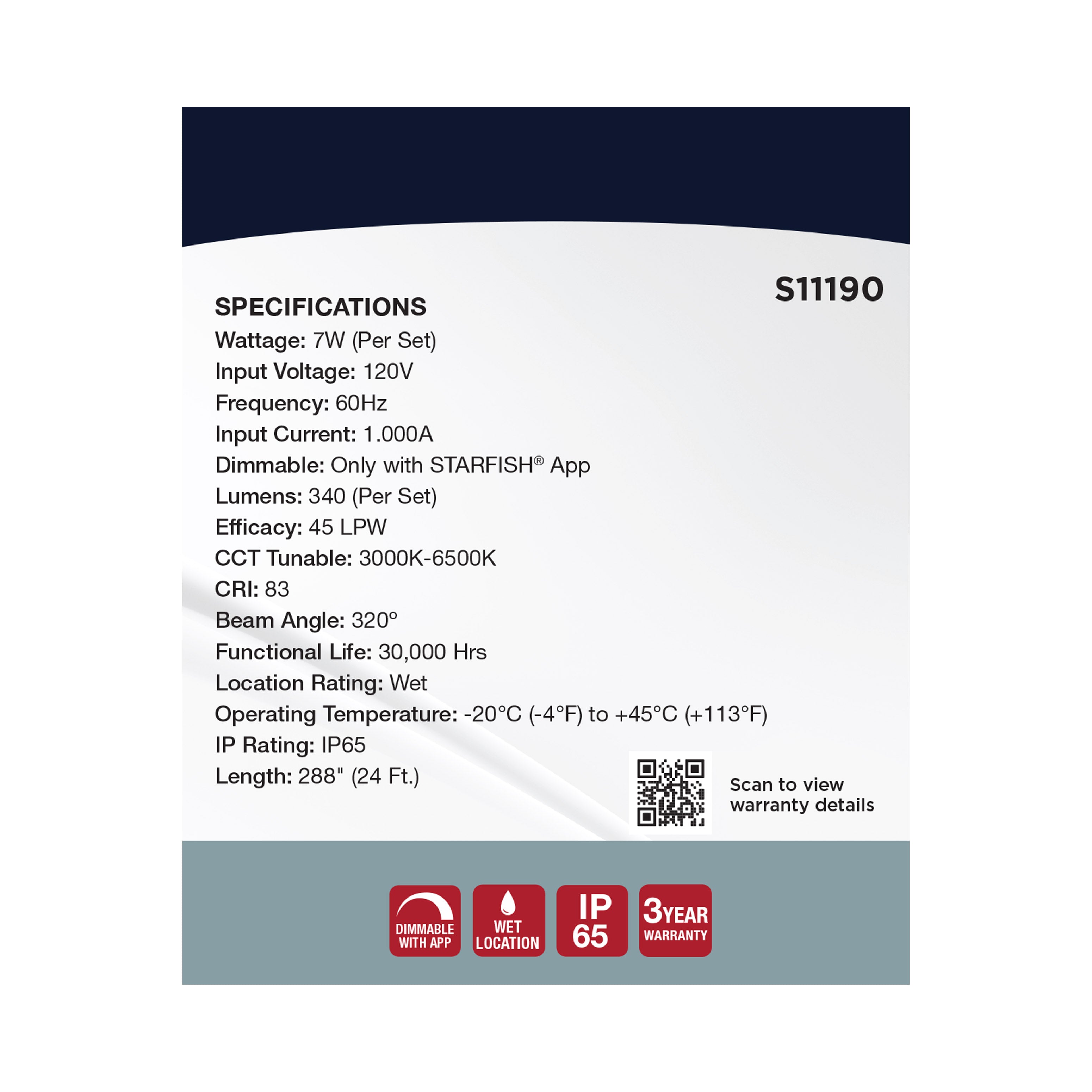 Guirlande lumineuse LED intelligente Satco Products S11190 Starfish de 7,3 m (24 pi) - 12 lumières - Intérieur/Extérieur