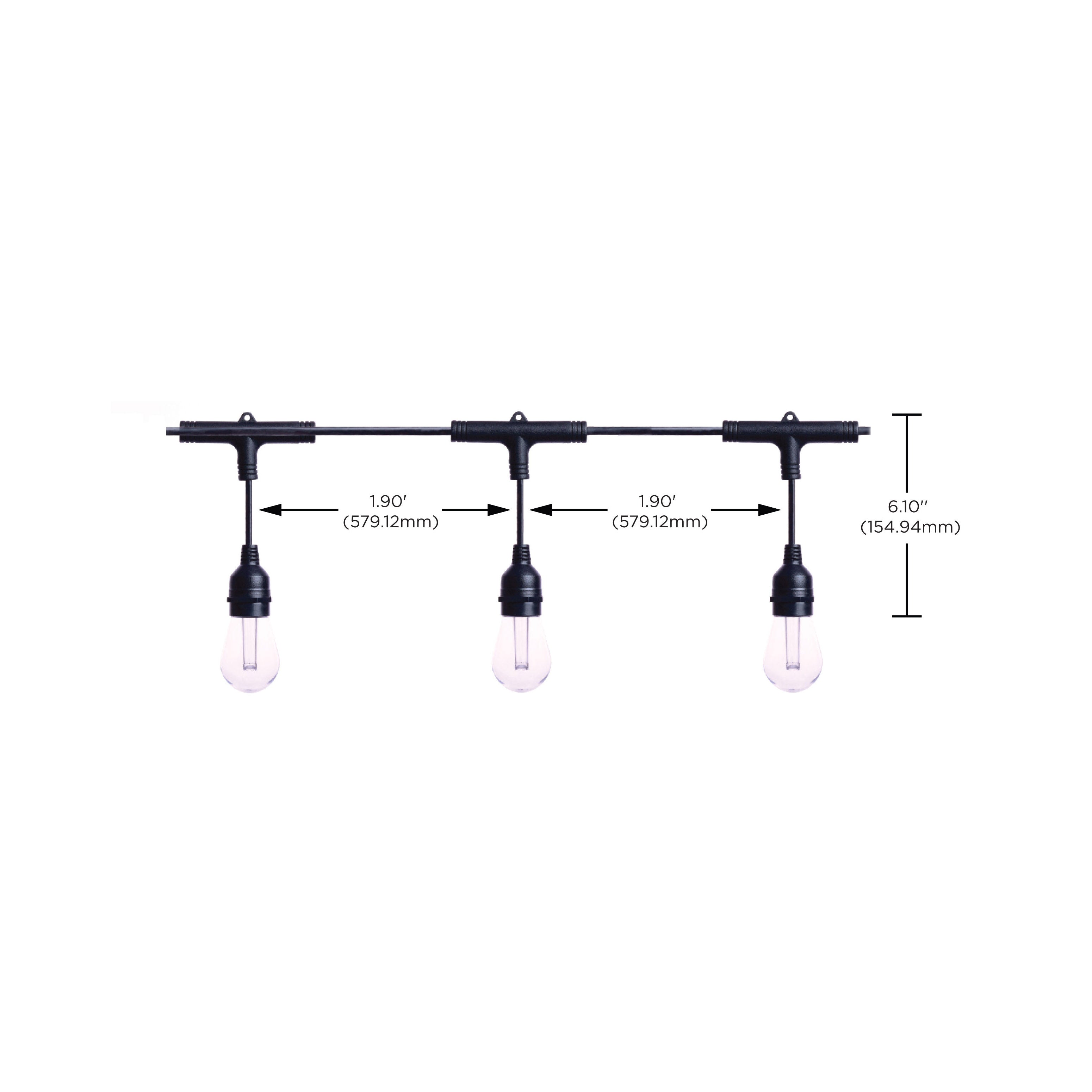 Guirlande lumineuse LED intelligente Satco Products S11190 Starfish de 7,3 m (24 pi) - 12 lumières - Intérieur/Extérieur