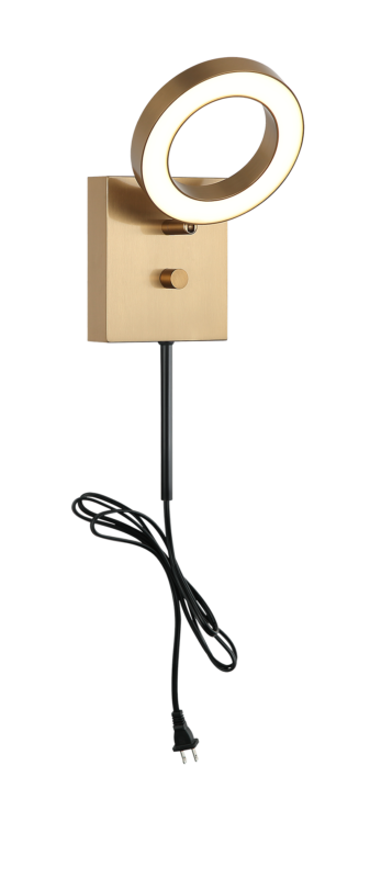 Matteo Lighting S12801AG Realm LED Wall Sconce in Aged Gold Brass