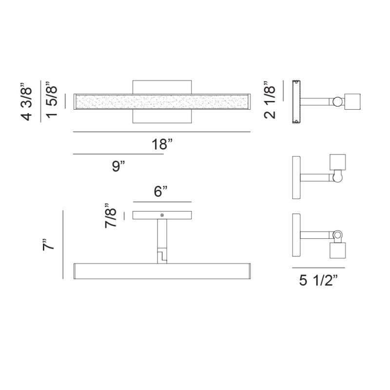 Applique murale LED parallèle Matteo Lighting S12918AG en laiton doré vieilli