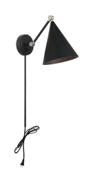 Matteo Lighting S16511MB Pearson Wall Sconce in Matte Black