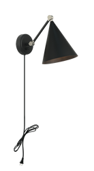 Matteo Lighting S16511MB Pearson Wall Sconce in Matte Black