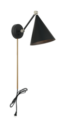 Matteo Lighting S16511MB Pearson Wall Sconce in Matte Black