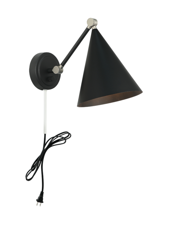 Matteo Lighting S16511MB Pearson Wall Sconce in Matte Black