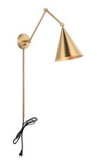 Matteo Lighting S16521AG Pearson Wall Sconce in Aged Gold Brass