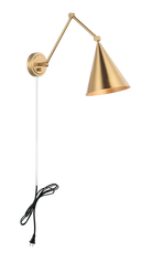 Matteo Lighting S16521AG Pearson Wall Sconce in Aged Gold Brass