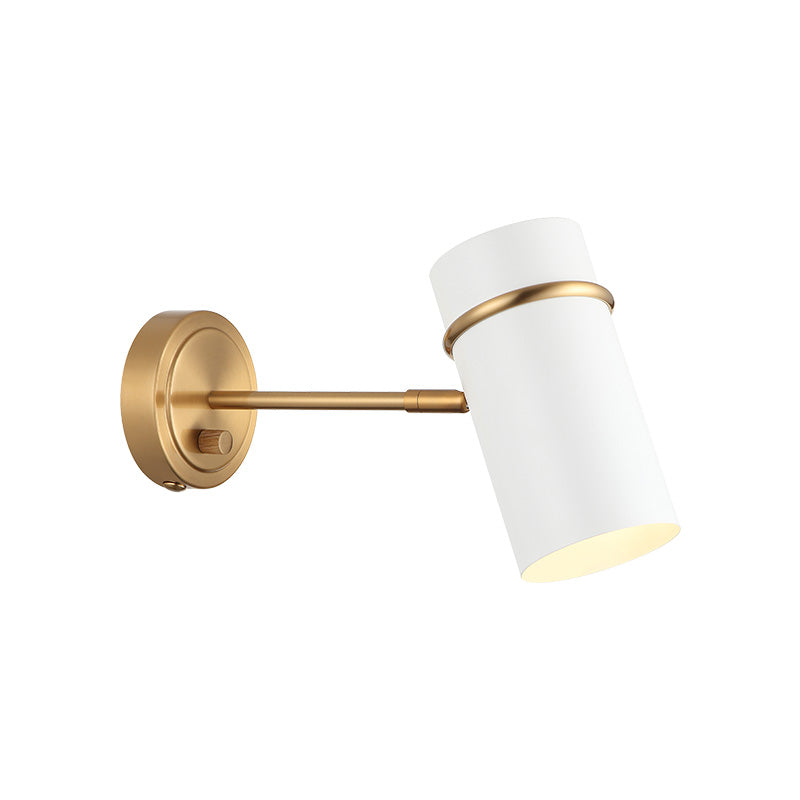 Matteo Canada - S17711AGWH - One Light Wall Sconce - Cilindro - Aged Gold Brass & White