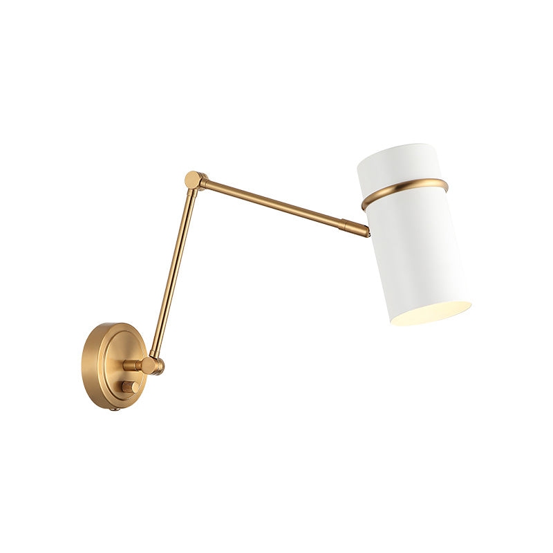 Matteo Canada - S17721AGWH - One Light Wall Sconce - Cilindro - Aged Gold Brass & White