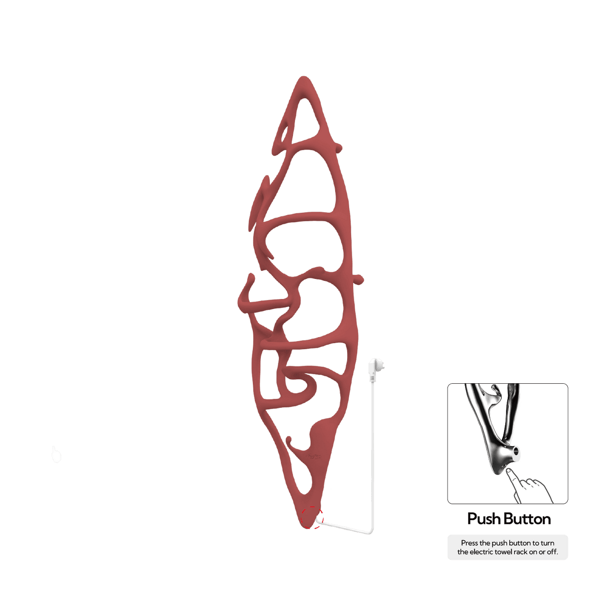 P&Bhusri S1-L-ARD-N-DO Chauffe-serviettes grand format « Bateau de sauge » rouge ambré