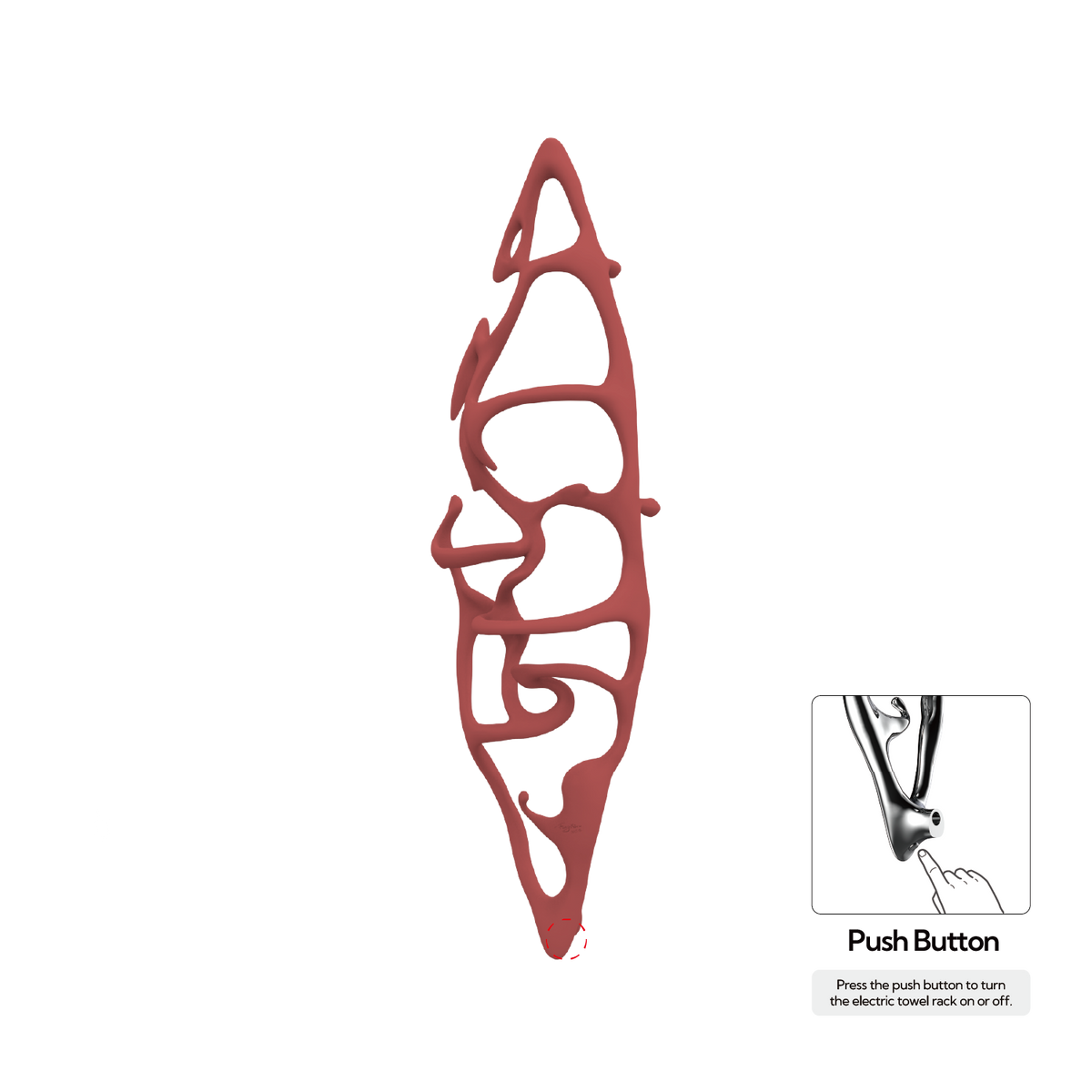Sèche-serviettes grand format P&Bhusri S1-L-ARD-N Boat of Sage, couleur rouge ambré