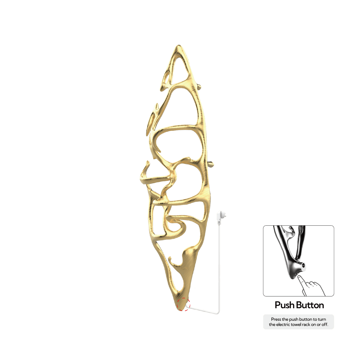 Sèche-serviettes grand format P&Bhusri S1-L-BLG-N-DO Boat of Sage, finition or brossé luxueux PVD