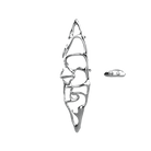 Sèche-serviettes grand format P&Bhusri S1-L-CHR-XA « Bateau de sauge » en chrome poli