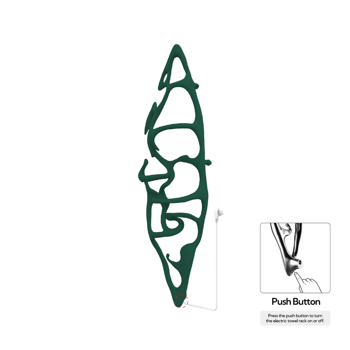Sèche-serviettes grand format P&Bhusri S1-L-EGR-N-DO Boat of Sage, vert émeraude