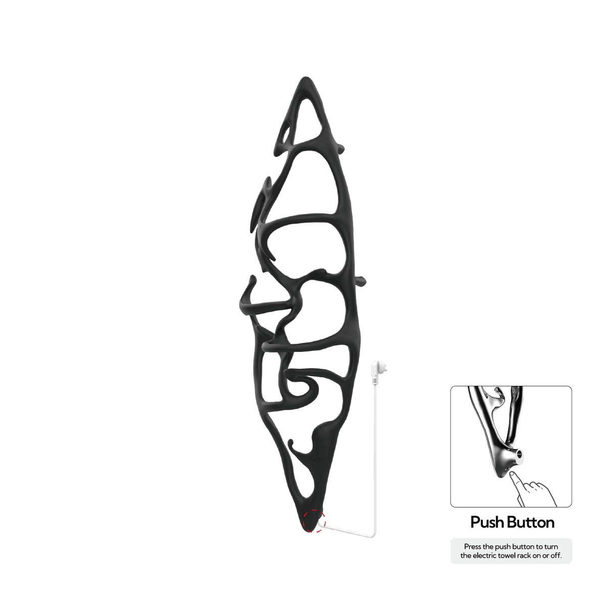 Sèche-serviettes grand format P&Bhusri S1-L-MBL-N-DO Boat of Sage, coloris Mist Black