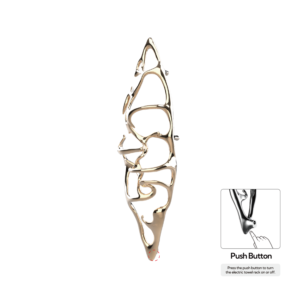 Sèche-serviettes grand format P&Bhusri S1-L-PBZ-N « Bateau de sauge » en bronze poli PVD