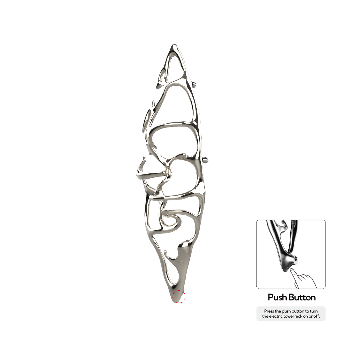 Sèche-serviettes grand format P&Bhusri S1-L-PNI-N Boat of Sage en nickel poli PVD