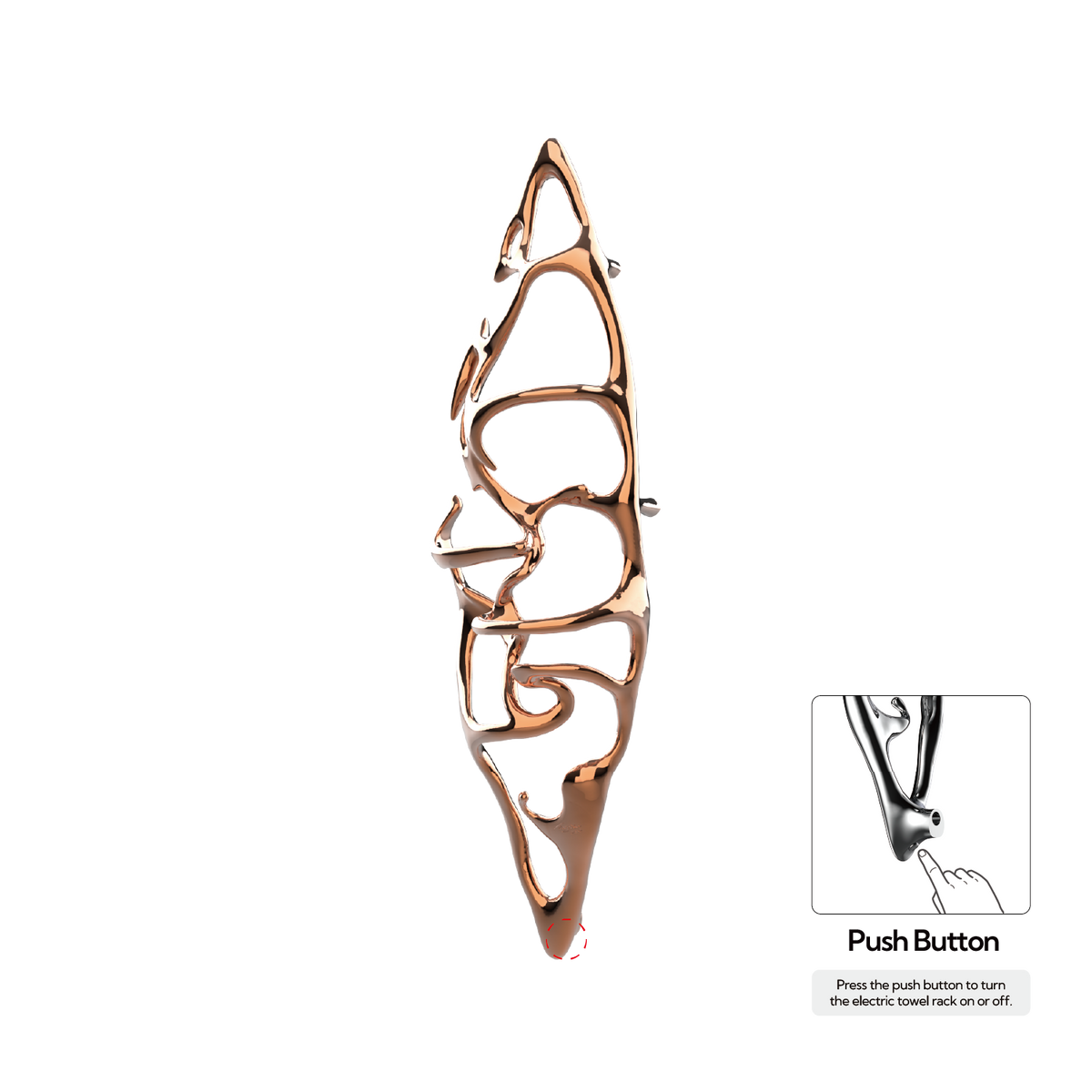 Sèche-serviettes grand format P&Bhusri S1-L-RGD-N Boat of Sage, finition or rose poli PVD