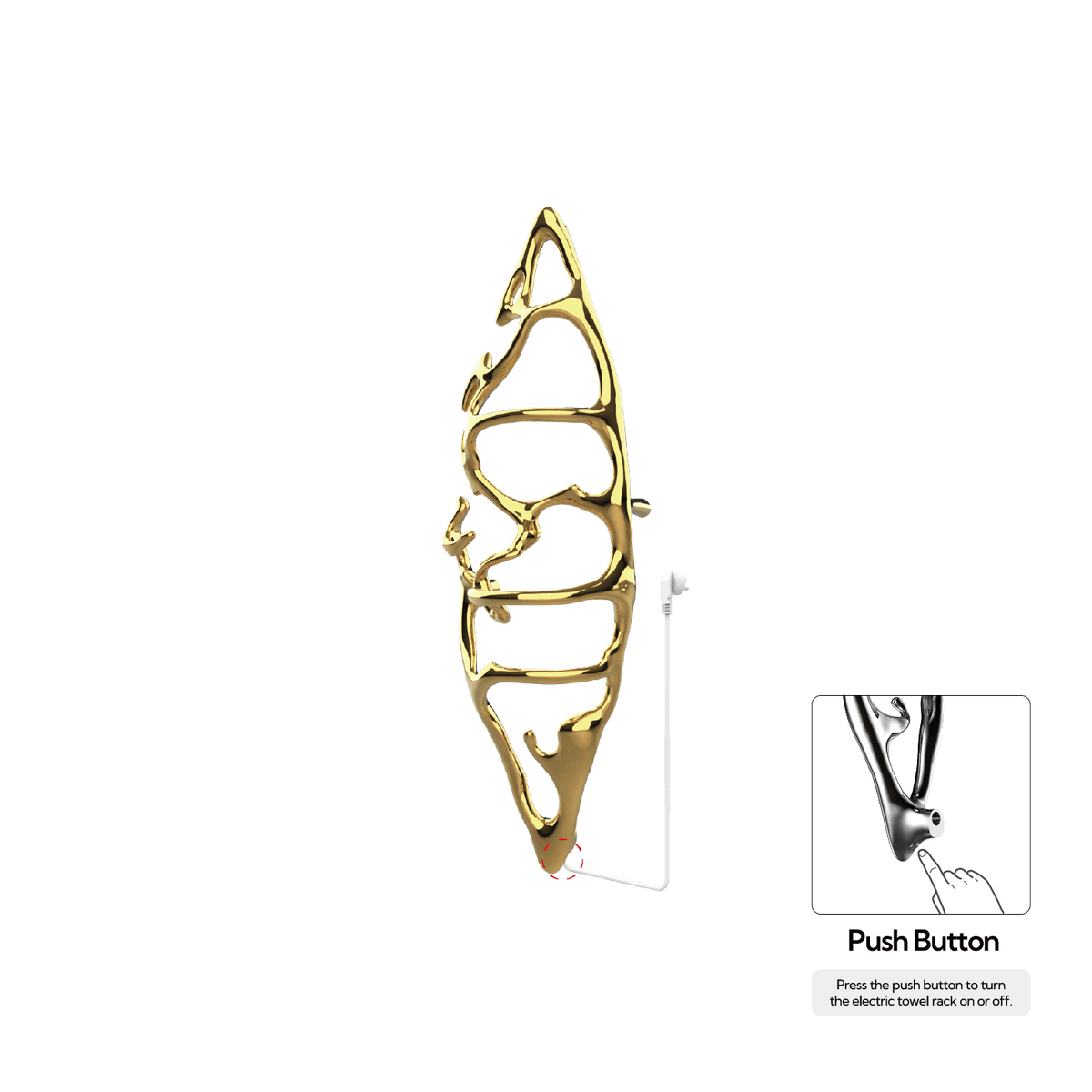 P&Bhusri S1-M-LGD-N-DO Boat of Sage Medium Towel Warmer in PVD Polished Luxury Gold