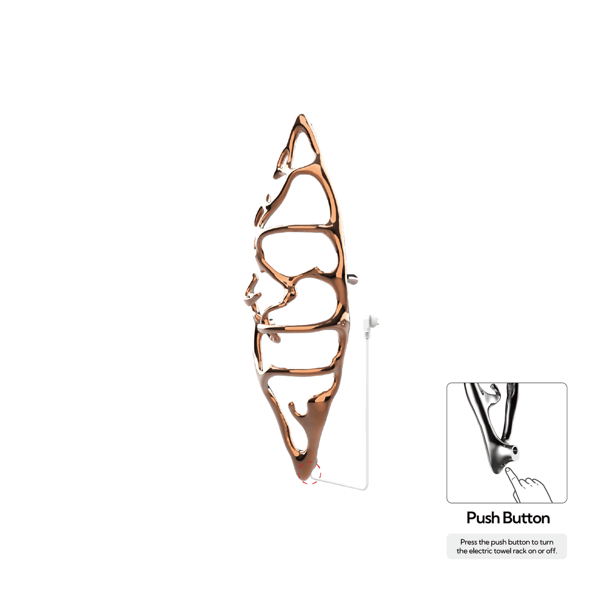 P&Bhusri S1-M-RGD-N-DO Boat of Sage Medium Towel Warmer in PVD Polished Rose Gold