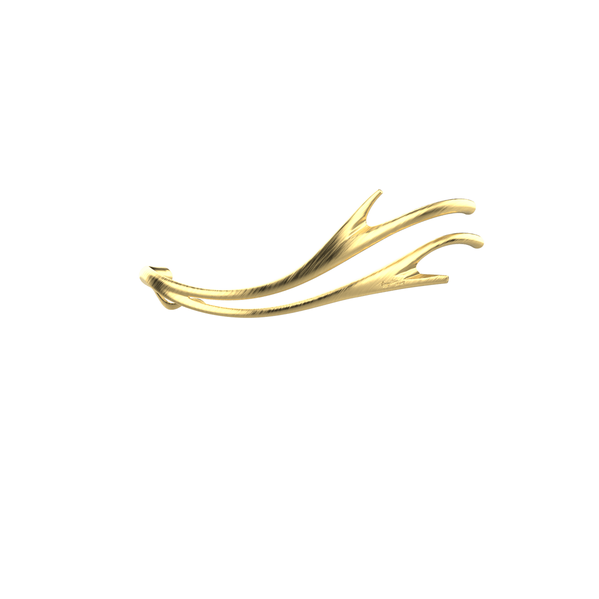 P&Bhusri S2-M-BBR-SC Golden Antlers Towel Warmer in PVD Brushed Brass