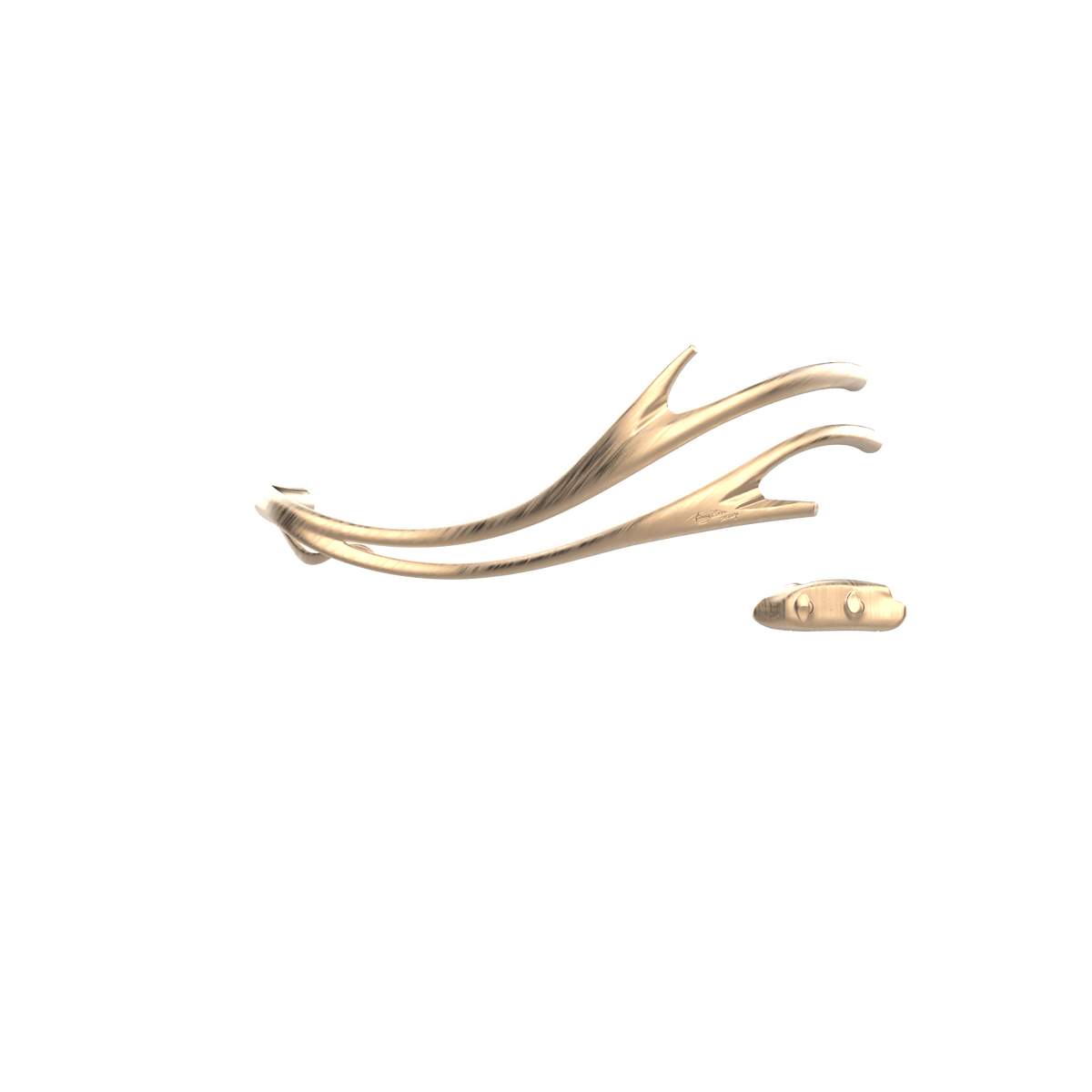 P&Bhusri S2-M-BBZ-XA Golden Antlers Towel Warmer in PVD Brushed Bronze