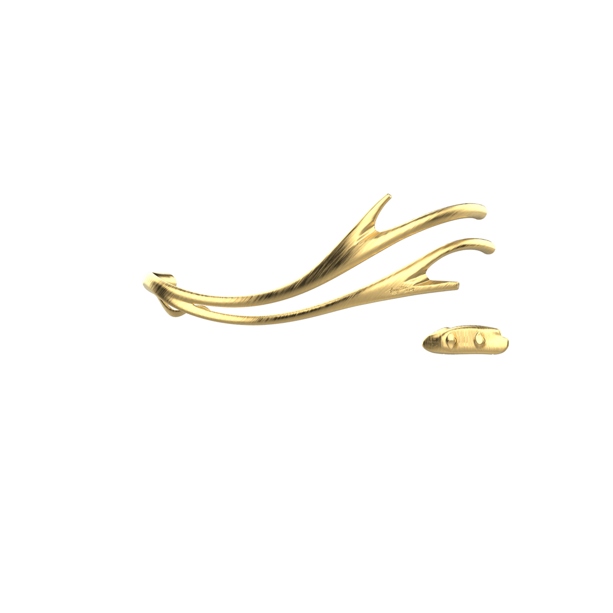 P&Bhusri S2-M-BLG-XA Golden Antlers Towel Warmer in PVD Brushed Luxury Gold