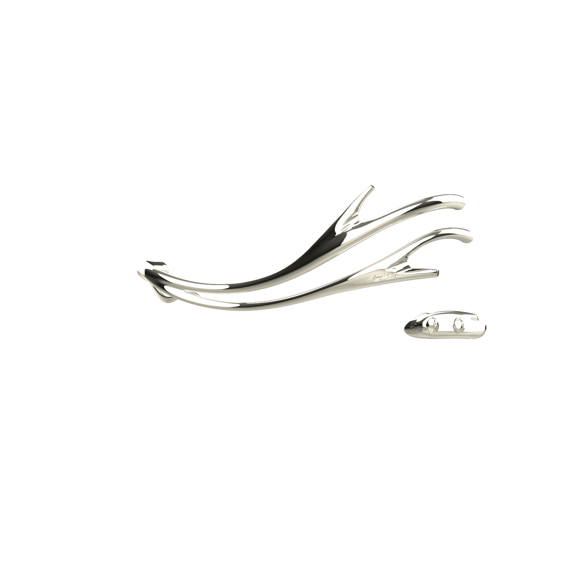 P&Bhusri S2-M-PWG-XA Golden Antlers Towel Warmer in PVD Polished White Gold