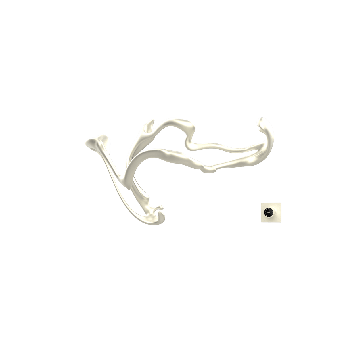 Sèche-serviettes P&Bhusri S3-M-PWG-XM « La Fontaine de Jouvence » en or blanc poli PVD