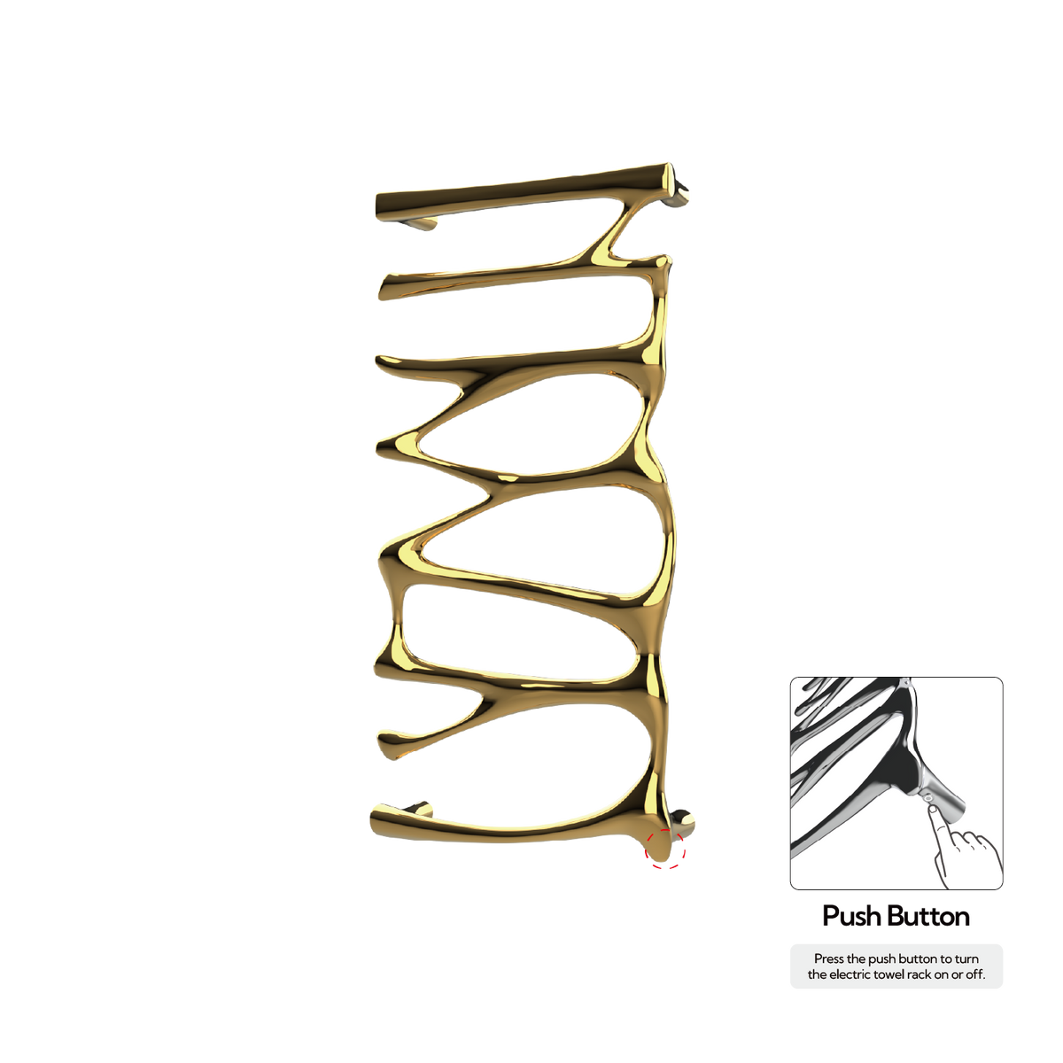 Sèche-serviettes Provence P&Bhusri S5-M-24K-N en or PVD 24 carats