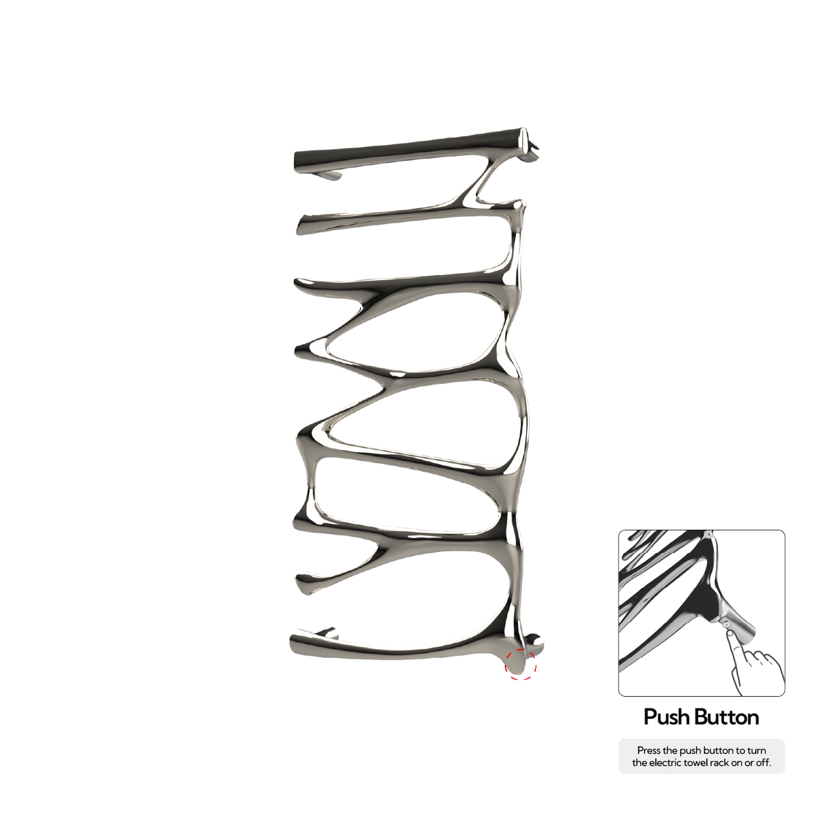 Sèche-serviettes Provence P&Bhusri S5-M-PNI-N en nickel poli PVD