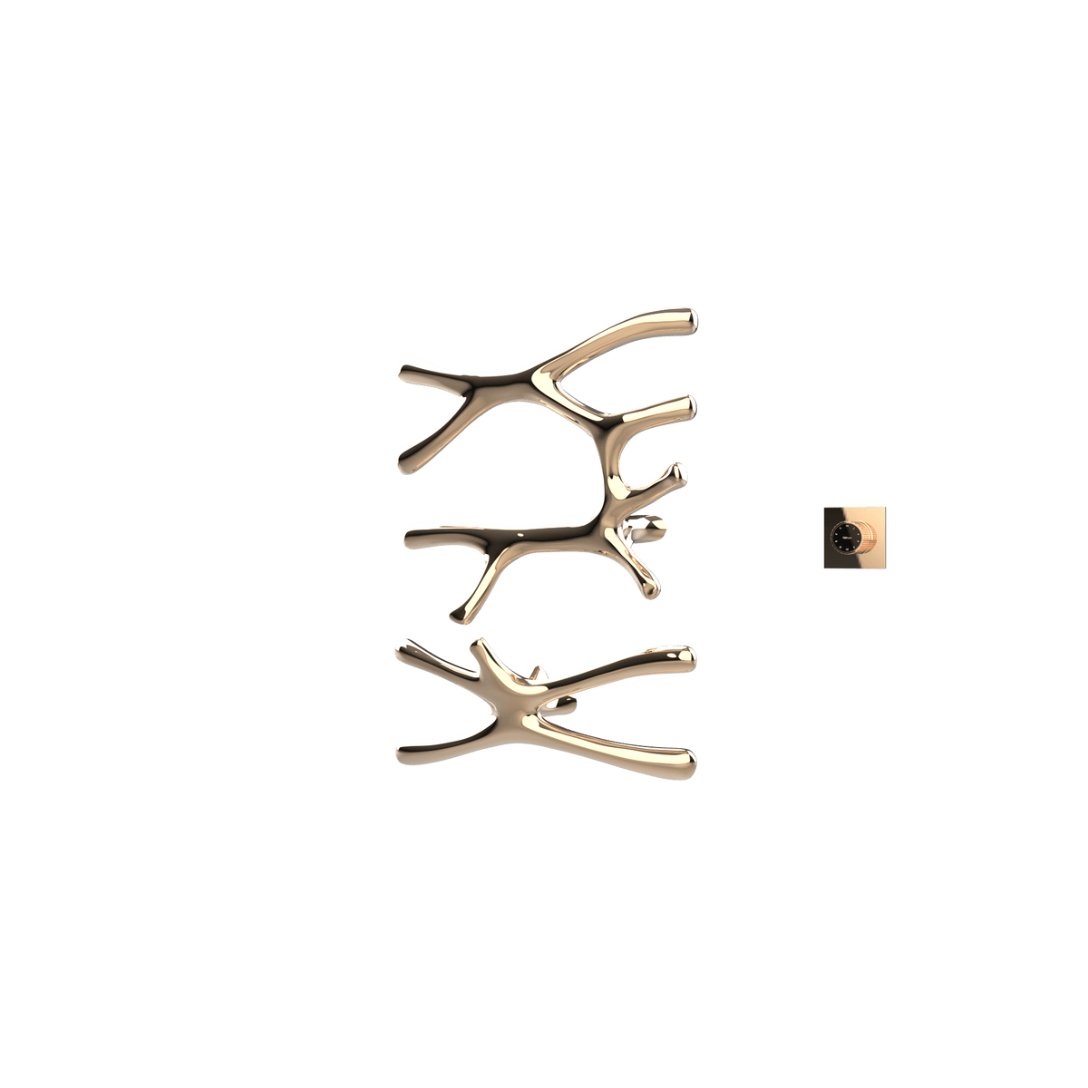 Sèche-serviettes P&Bhusri S7-LS-PBZ-XM Daphne's Branch, grand et petit modèle, en bronze poli PVD