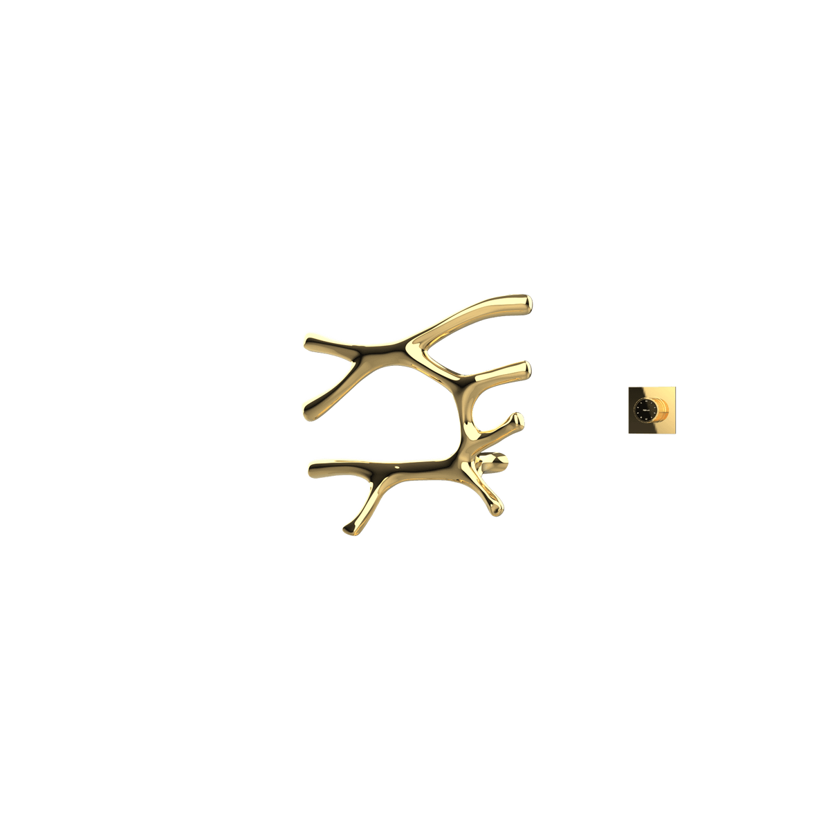 P&Bhusri S7-L-LGD-XM Daphne's Branch Large Towel Warmer in PVD Polished Luxury Gold