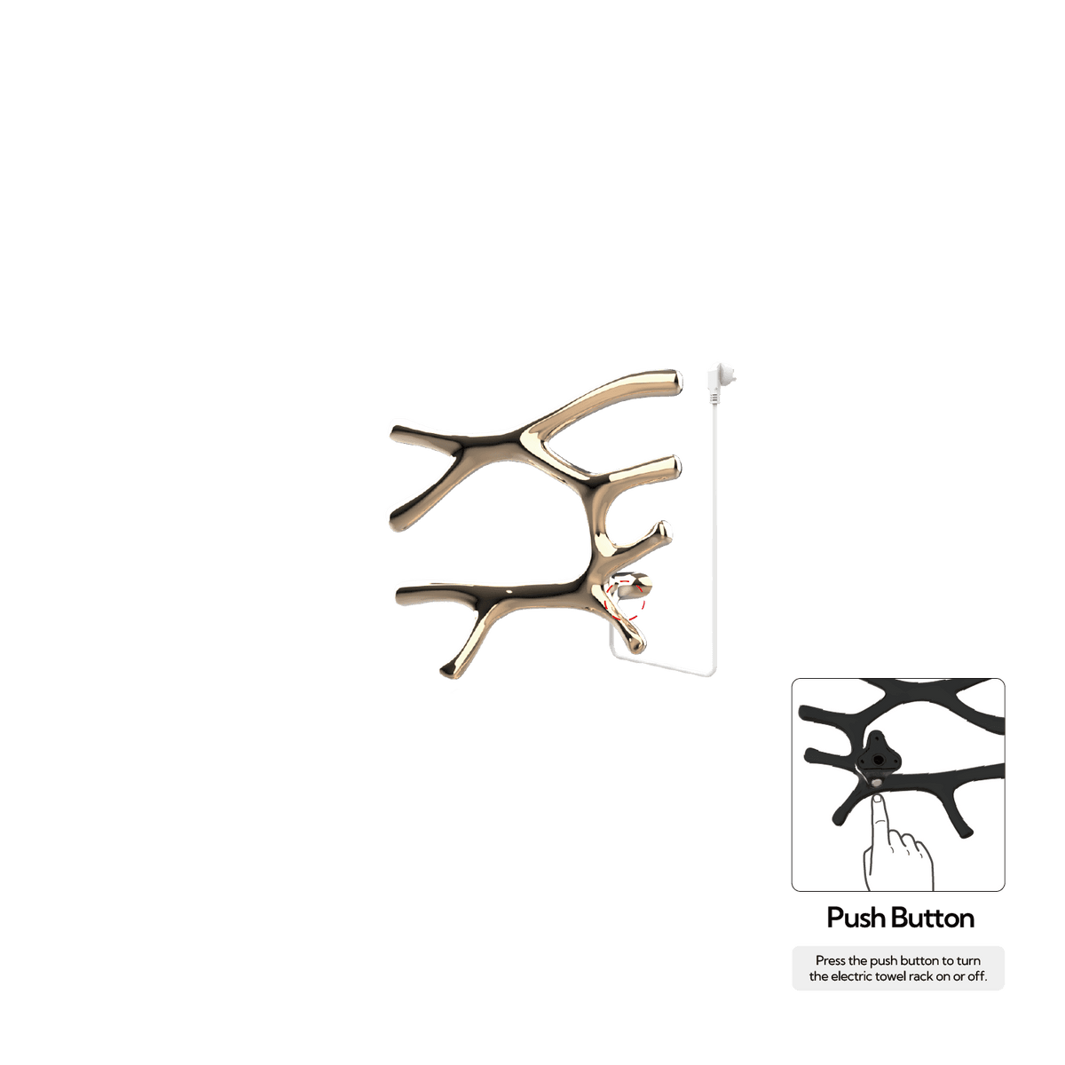 P&Bhusri S7-L-PBZ-N-DO Daphne's Branch Large Towel Warmer in PVD Polished Bronze