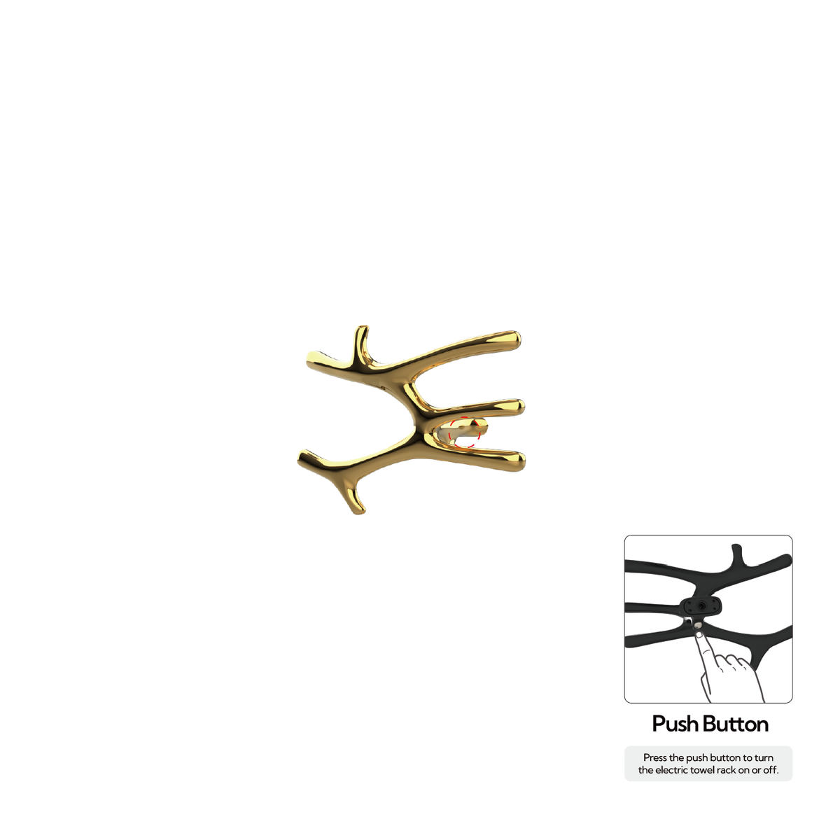 P&Bhusri S7-M-24K-N Daphne's Branch Medium Towel Warmer in PVD 24K Gold