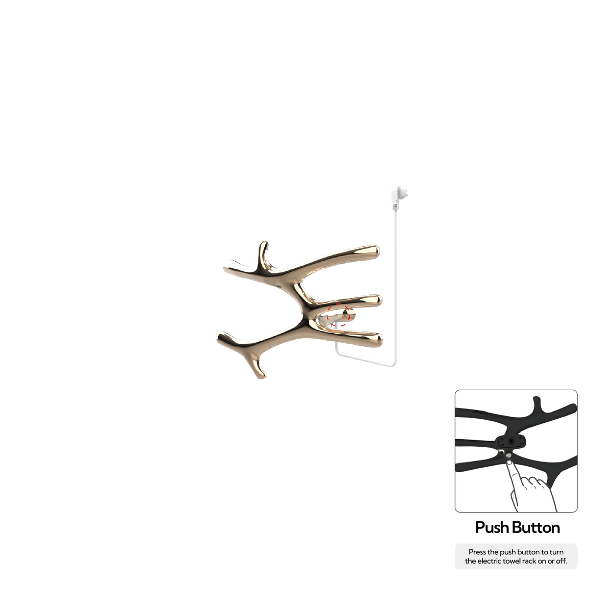 P&Bhusri S7-M-PBZ-N-DO Daphne's Branch Medium Towel Warmer in PVD Polished Bronze
