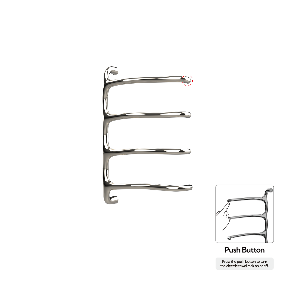 Sèche-serviettes P&Bhusri S8-M-PNI-N Tuscany Glimmer en nickel poli PVD