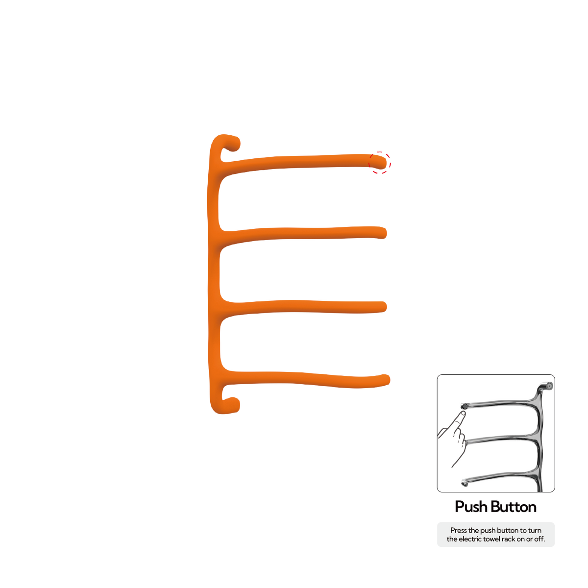 Sèche-serviettes P&Bhusri S8-M-SOR-N Tuscany Glimmer, couleur orange sienne