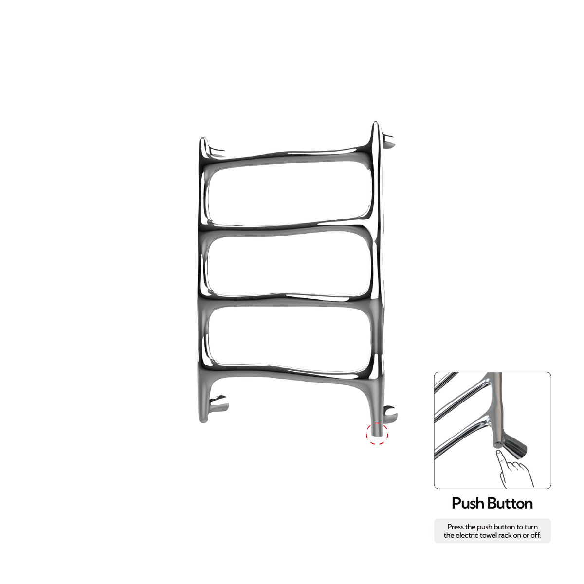 P&Bhusri S9-M-CHR-N Chauffe-serviettes Verona en chrome poli