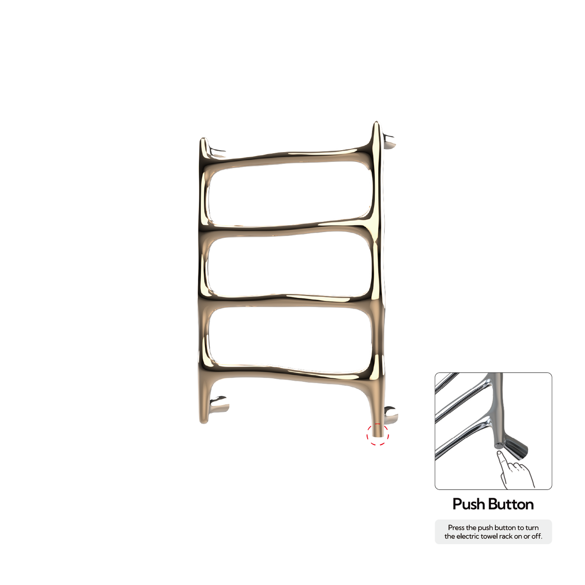 Sèche-serviettes P&Bhusri S9-M-PBZ-N Verona en bronze poli PVD