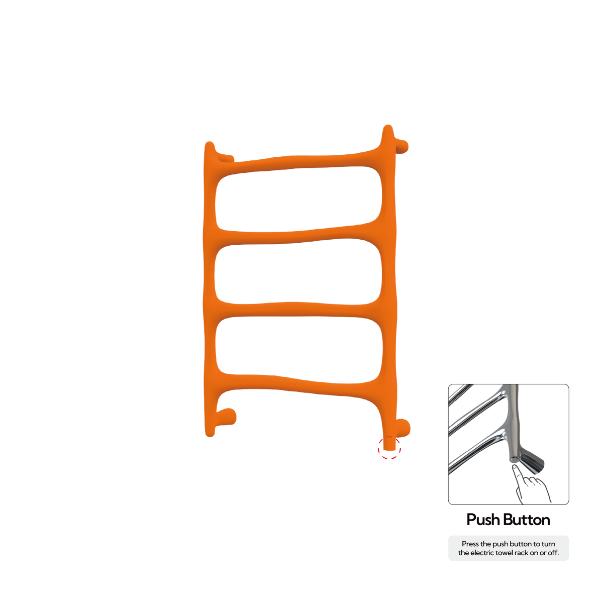 P&Bhusri S9-M-SOR-N Chauffe-serviettes Verona en orange sienne