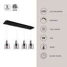 Kuzco Lighting MP12506BKSM-04 Samson LED Multi Pendant in Black