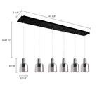 Kuzco Lighting MP12506BKSM-06 Samson LED Multi Pendant in Black