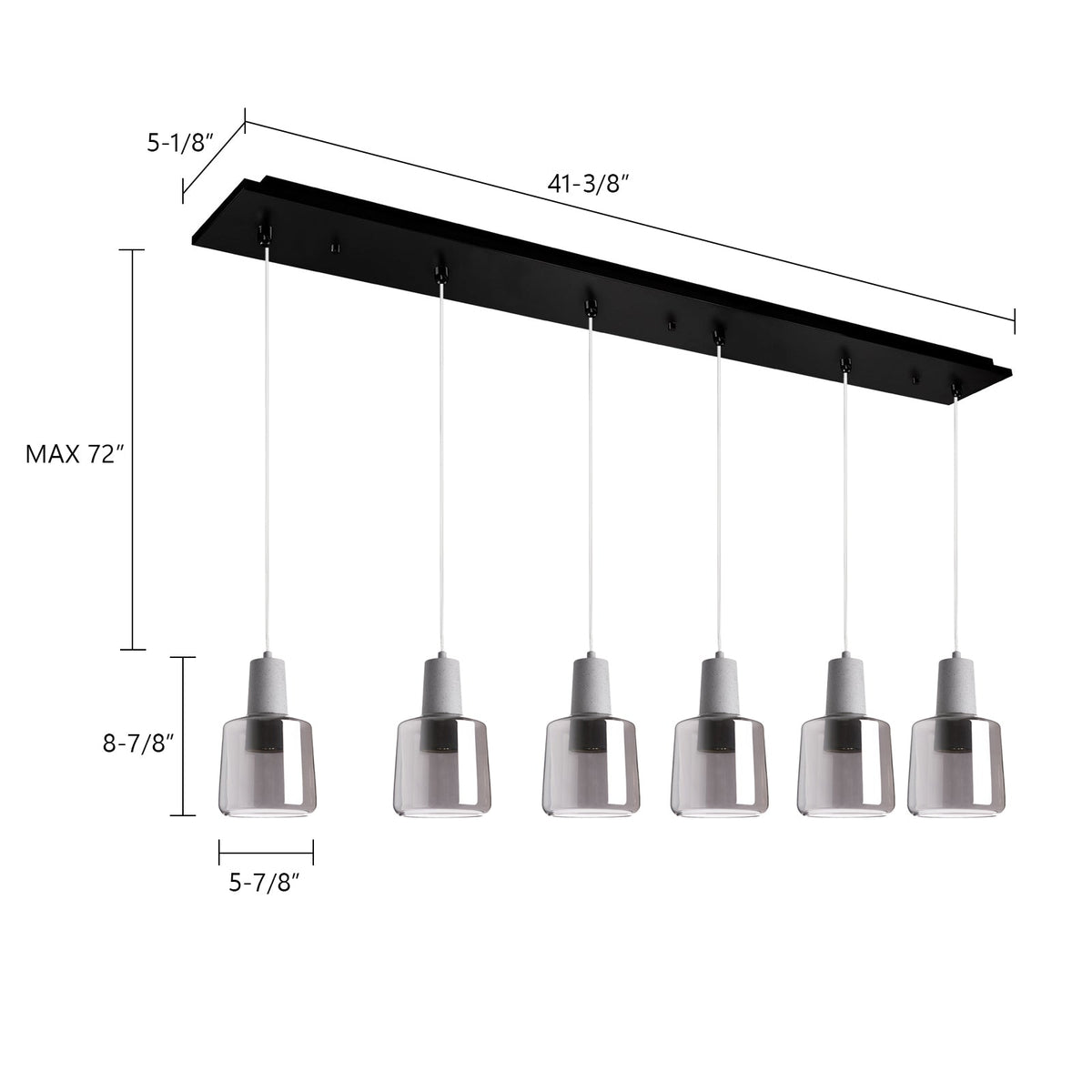 Kuzco Lighting MP12506BKSM-06 Samson LED Multi Pendant in Black