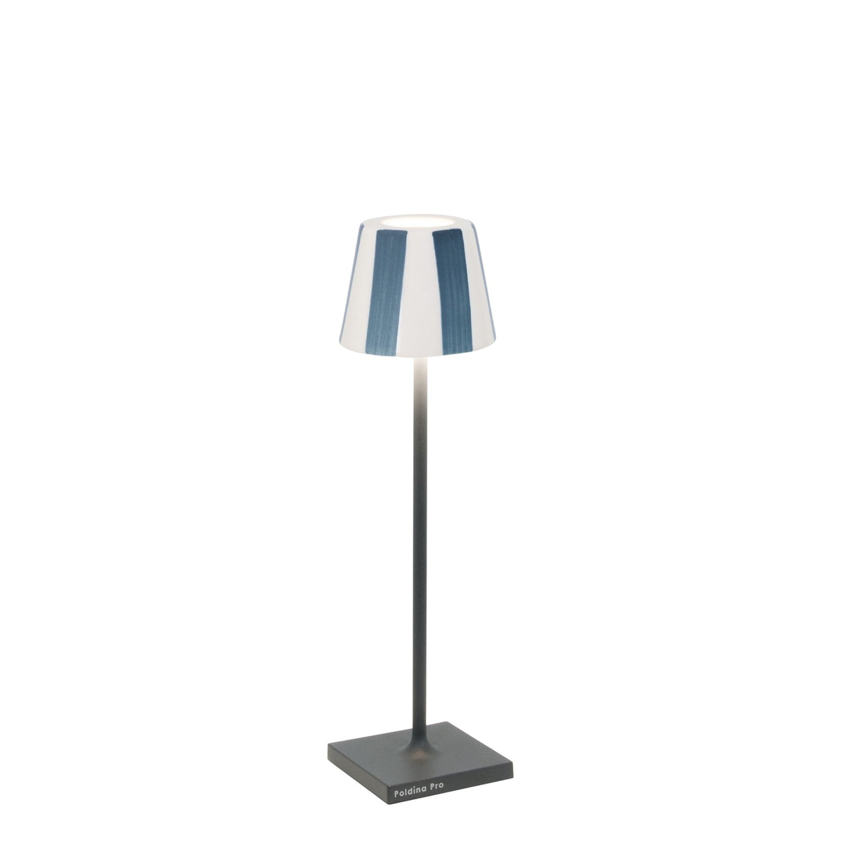 Zafferano America SDZA-490-GRAY Poldina Micro Lido Shade in Gray Stripes