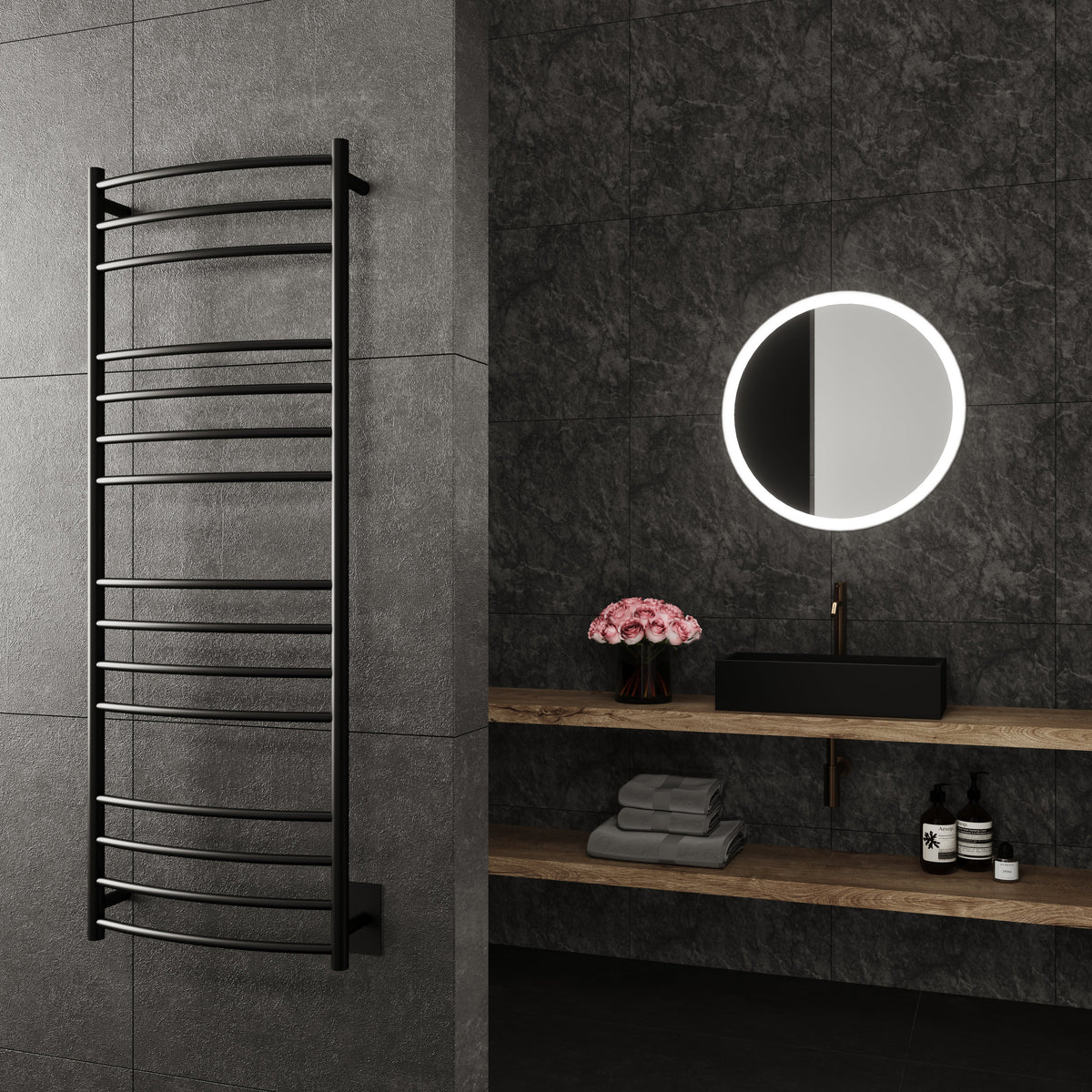 Paris Mirror - SELEBLK15 - Towel Warmer - Selene - Black