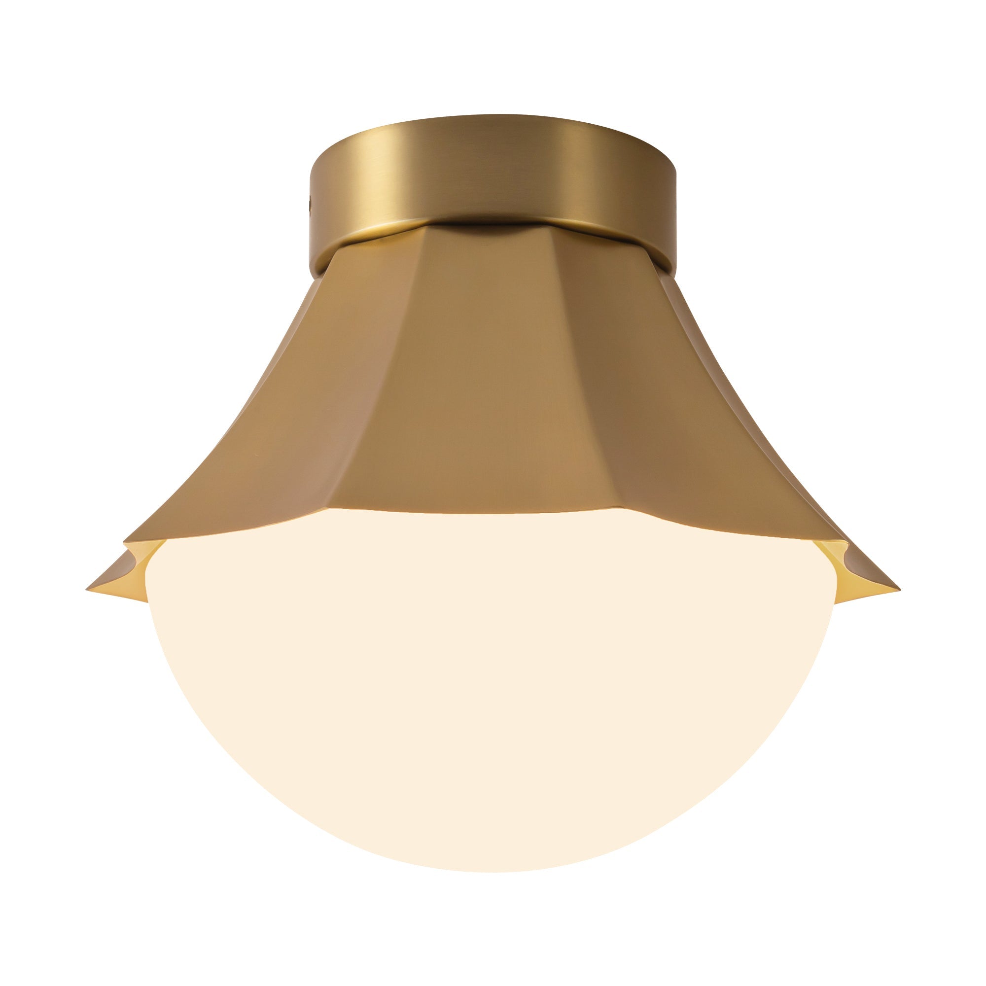 Alora Canada - SF595211BGOP - One Light Semi-Flush Mount - Shelton - Brushed Gold