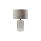 Adesso Home - SL3715-03 - Table Lamp - Carrie - Clear Ribbed Glass W. Antique Brass Neck