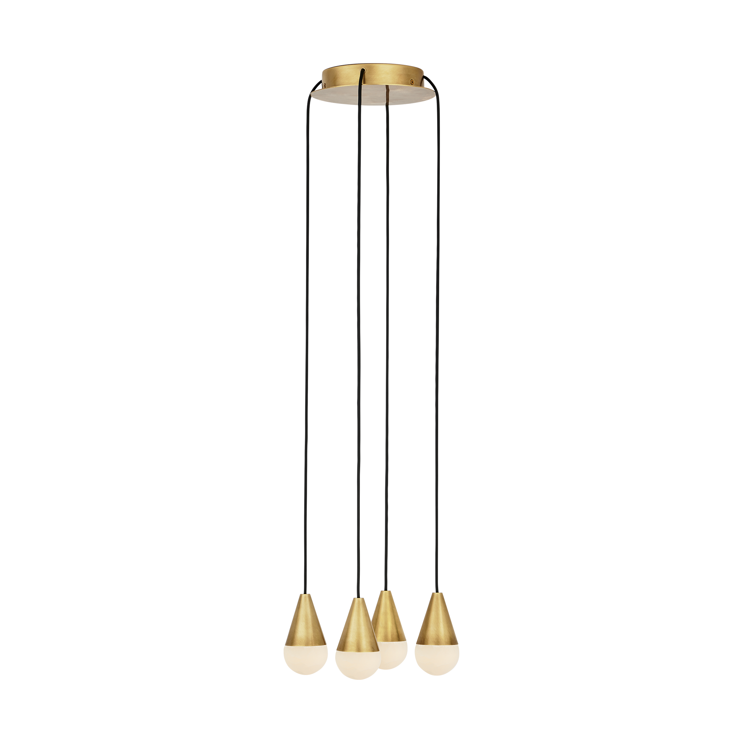 Visual Comfort Modern Collection - SLCH51330HAB - Cupola Alabaster 4-Light Chandelier - Cupola - Hand-Rubbed Antique Brass