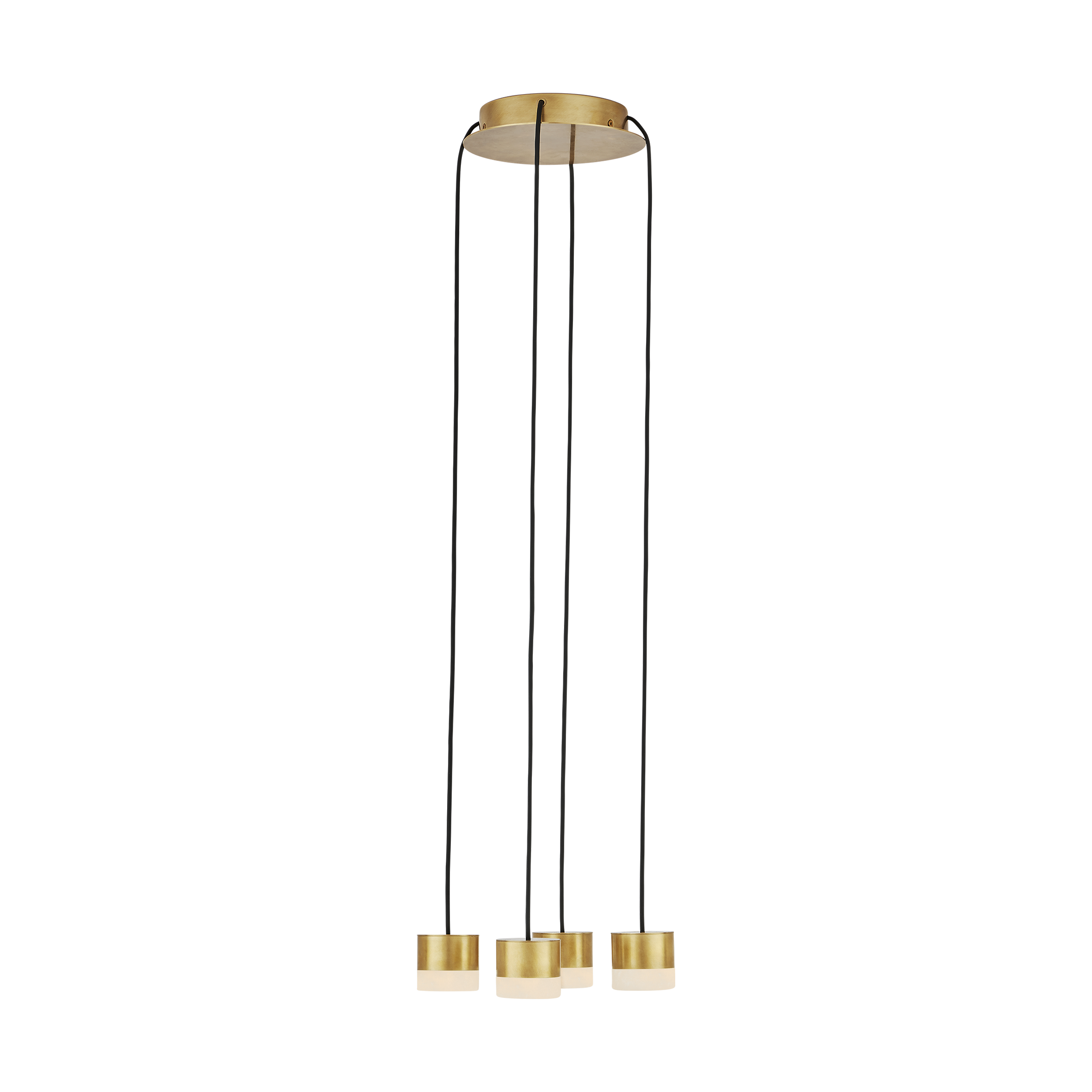Visual Comfort Modern Collection - SLCH52030HAB - Gable Alabaster 4-Light Chandelier - Gable - Hand-Rubbed Antique Brass